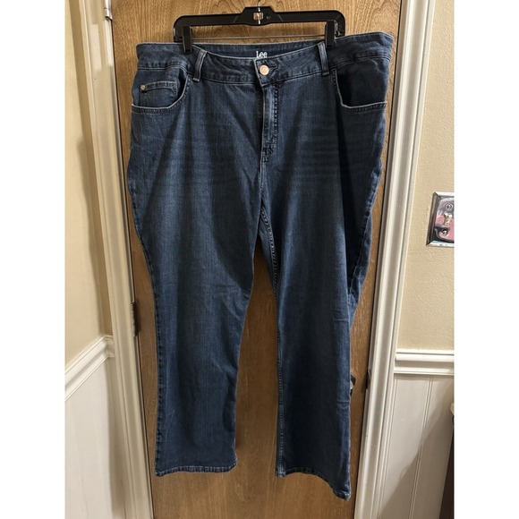 Riders By Lee Denim Blue Jeans Straight Leg Flare Plus Size 22W Women's Stretch - Picture 1 of 6
